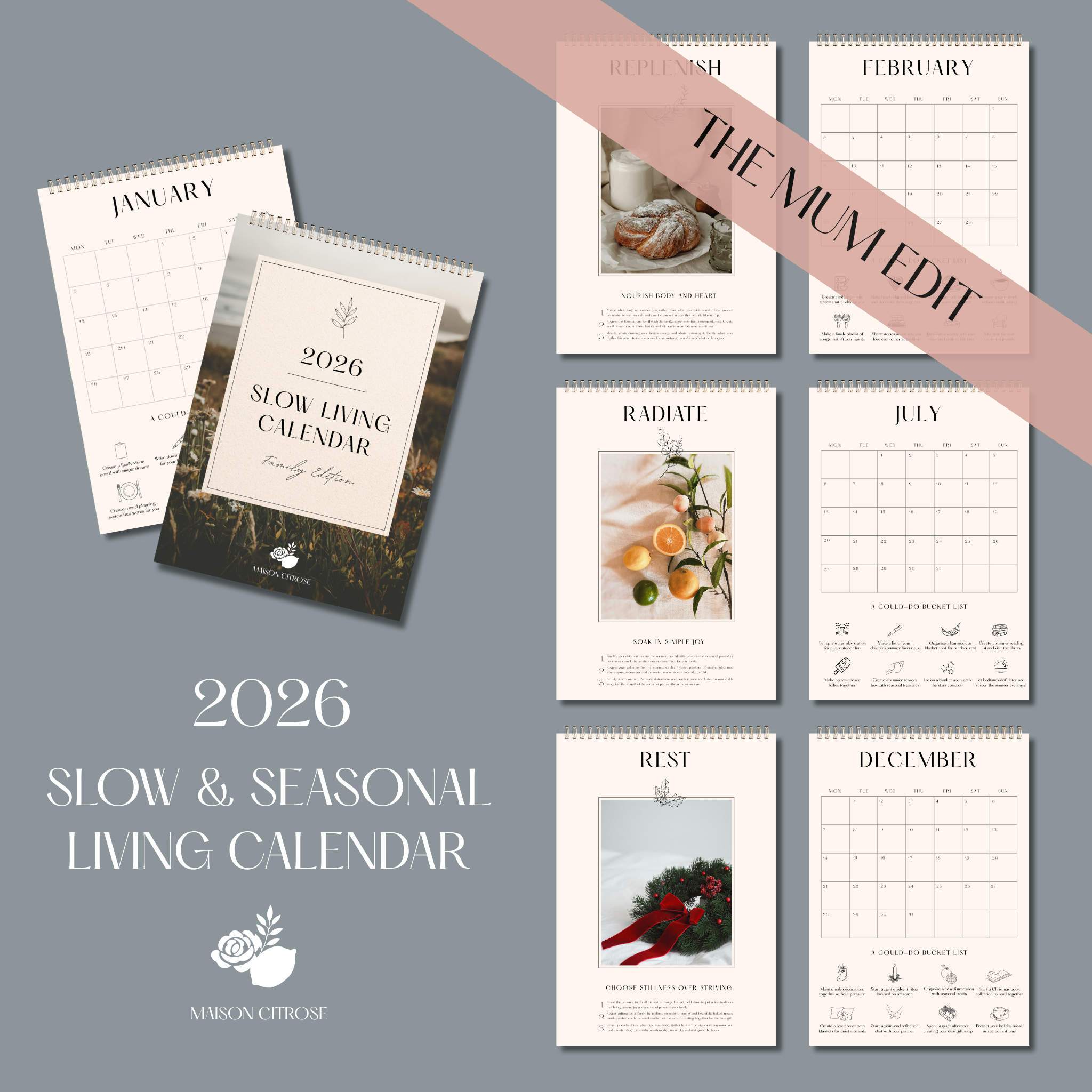 2026 Slow & Seasonal Living Printable Calendar – The Mum Edit